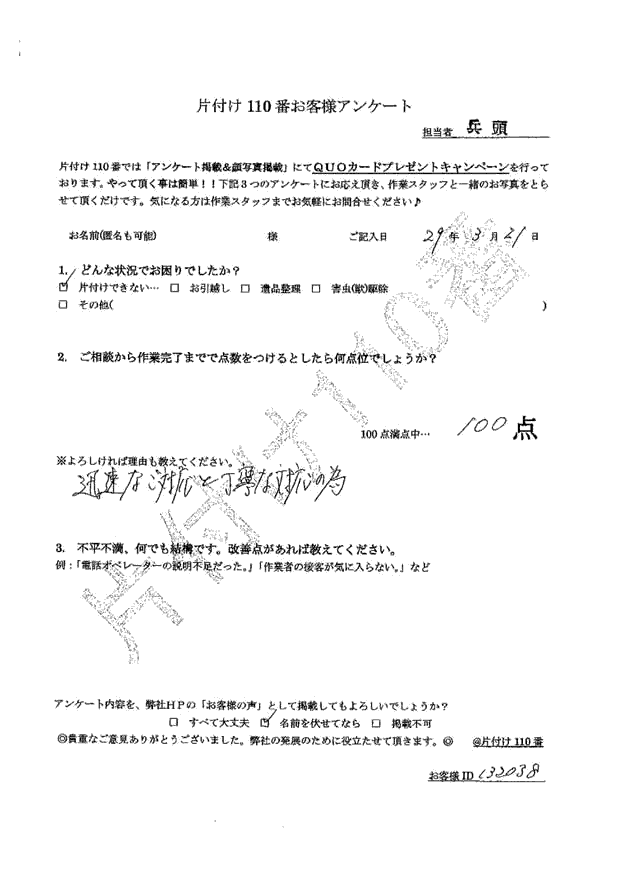 墨田区・50代男性/匿名希望様